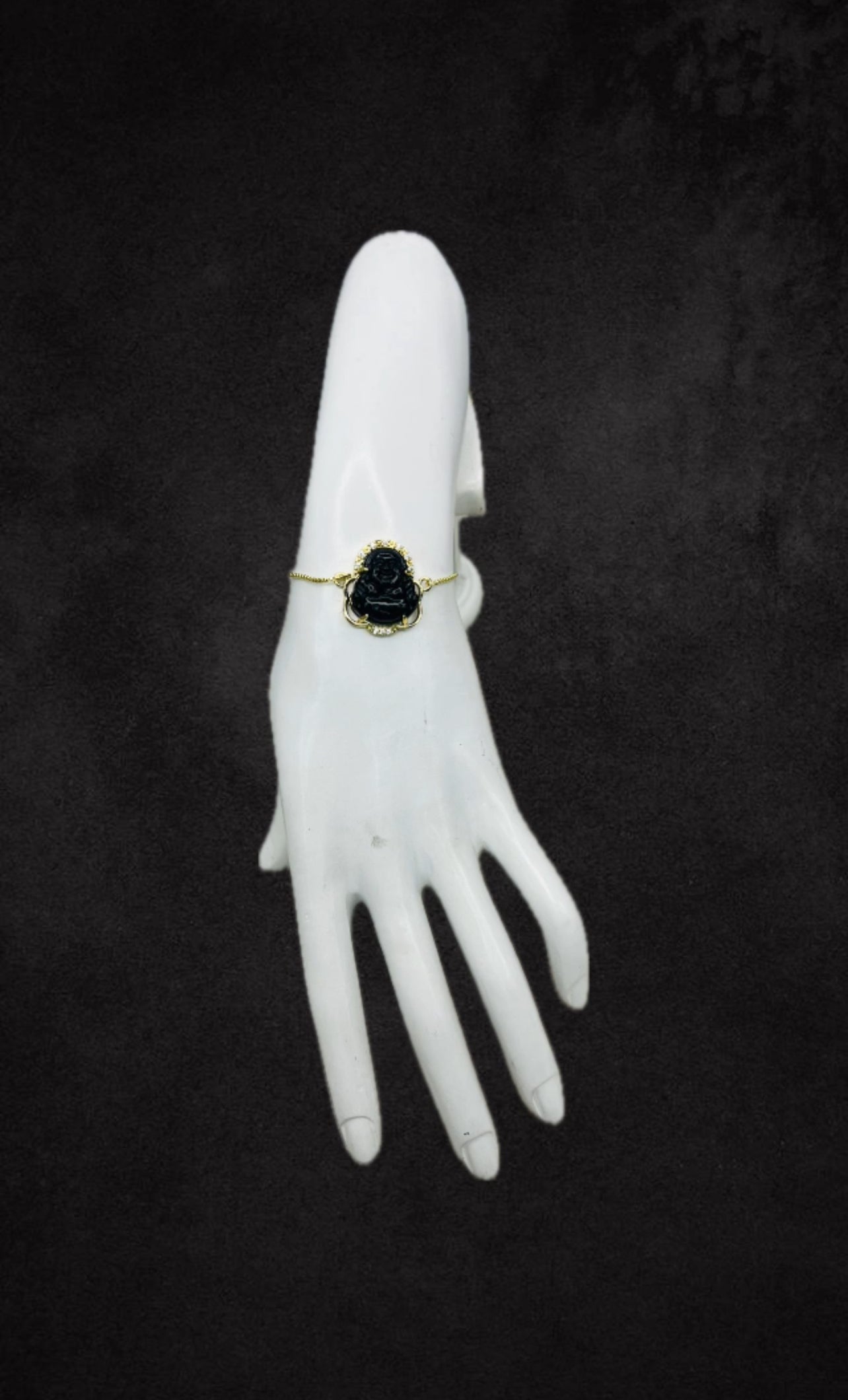 PULSERA DE BUDA CON CUARZO NEGRO