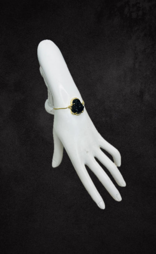 PULSERA DE BUDA CON CUARZO NEGRO